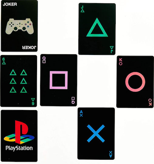 Paladone Playstation Collectible Playing Cards Laminated Black in Plastic Box