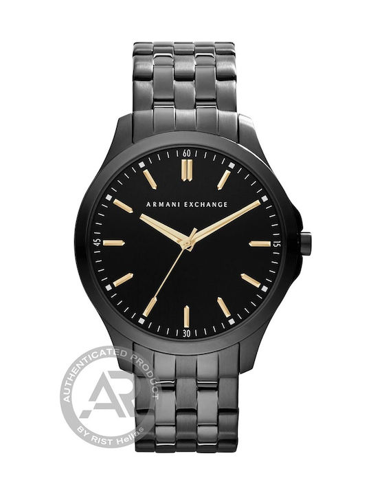 Armani Exchange Herrenuhren 46mm Batterie mit Schwarz Rostfreier Stahl Armband