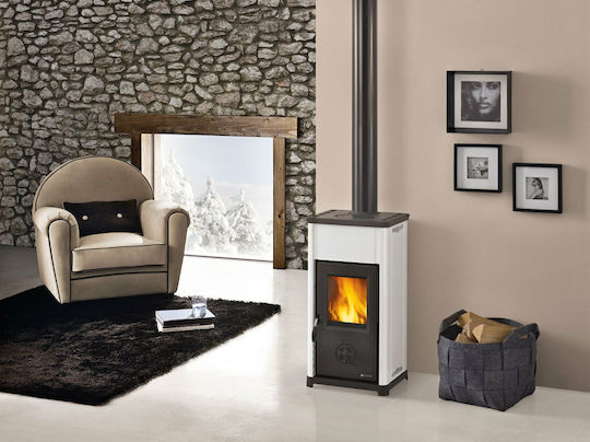 La Nordica Tea Μεταλλική Ξυλόσομπα 6.6kW Λευκή