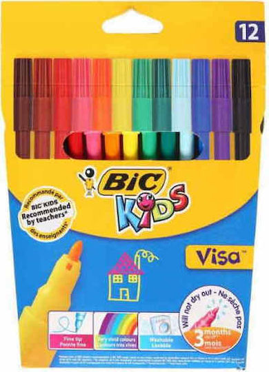 BIC Kids Visa Waschbare Zeichenmarker 0.9mm Dünne Set 12Stück