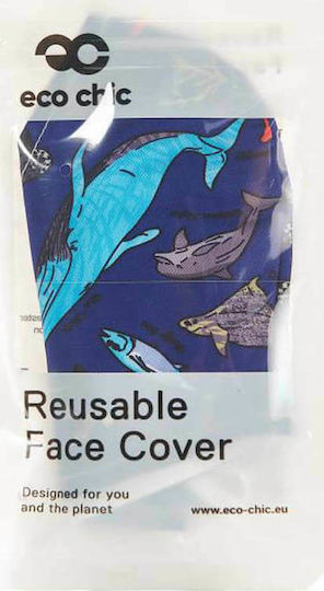 Eco Chic Face Cover Blue Sea Creatures 1τμχ
