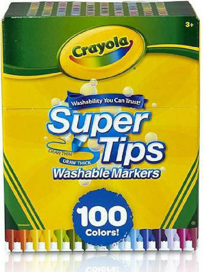 Crayola Supertips Washable Drawing Markers Set 100pcs