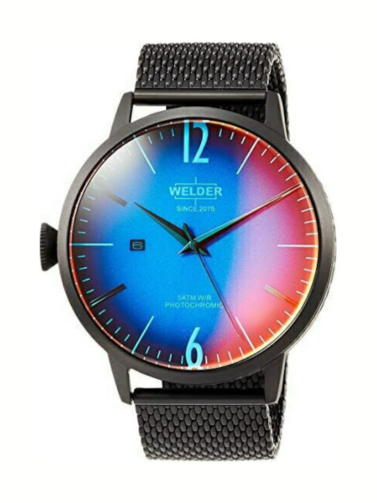 Welder Moody Ανδρικό Ρολόι 45mm Μπαταρίας με Γκρι Μεταλλικό Μπρασελέ