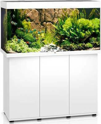 Juwel Rio 350 LED White Аквариум за риби С капацитет 350лт с Осветление, Нагревател, Циркулатор, Филтър и 121x51x66см. Черен