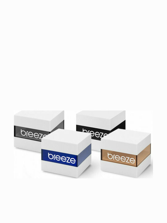 Breeze CitySpicer Ανδρικό Ρολόι 44mm Χρονογράφος Μπαταρίας με Μαύρο Μεταλλικό Μπρασελέ