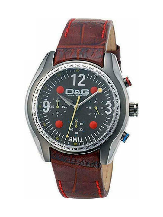 Dolce & Gabbana Watch Battery with Brown Leather Strap