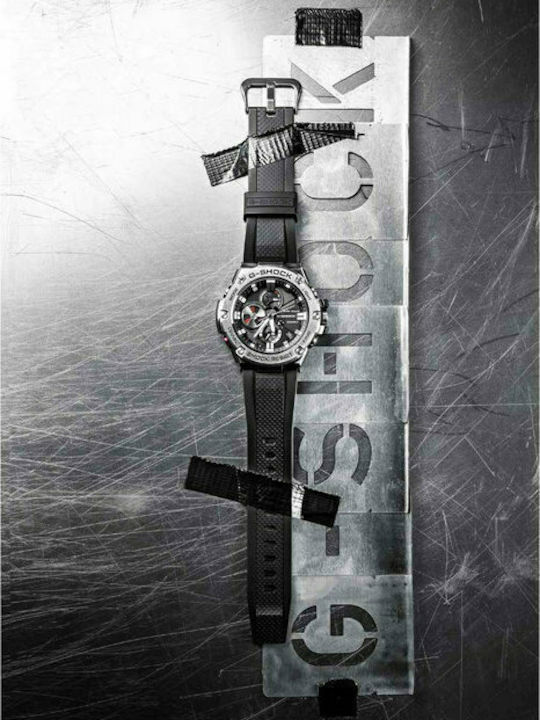 Casio G-Shock G-Steel Ανδρικό Ρολόι 53.8mm Solar με Μαύρο Καουτσούκ Λουράκι