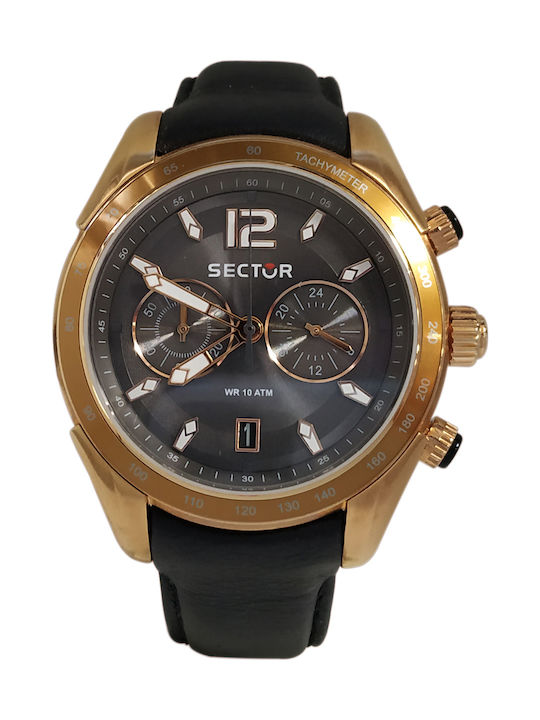 Sector Watch Chronograph Battery with Black Leather Strap R3271794003