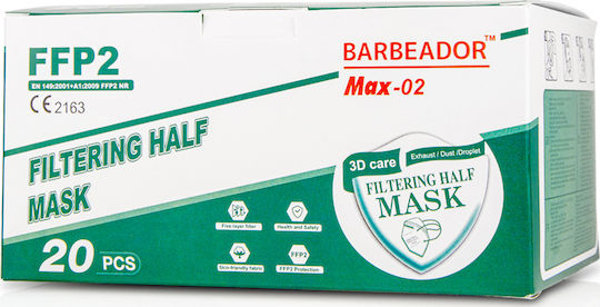 Max Barbeador Max-02 Filtering Half mask FFP2 Μαύρο 20τμχ
