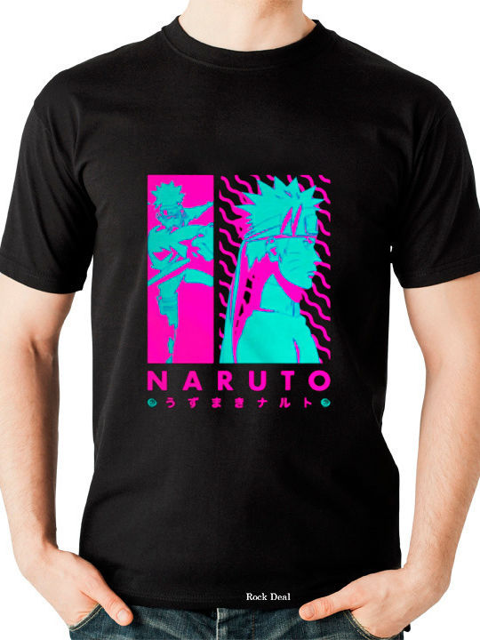 Naruto Uzumaki T-shirt Black Cotton NRUTO1