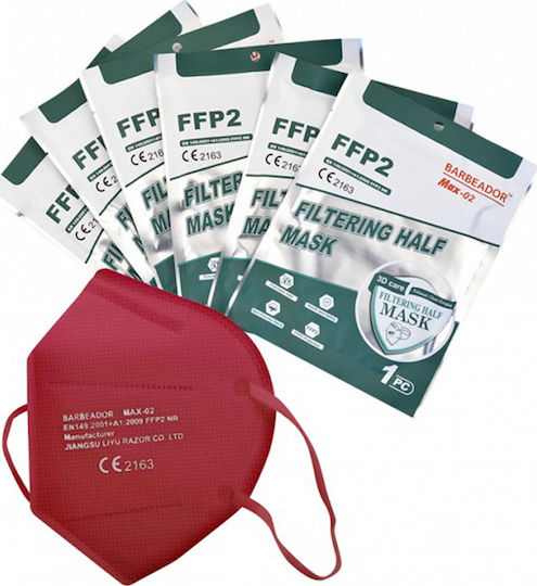 Max Barbeador Max-02 Filtering Half mask FFP2 Schutzmaske FFP2 Burgundisch 1Stück