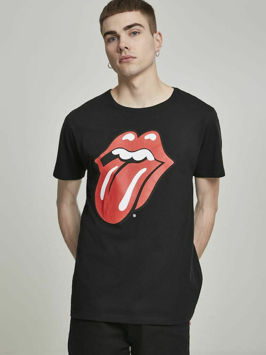 Merchcode Rolling Stones Tongue T-shirt σε Μαύρο χρώμα
