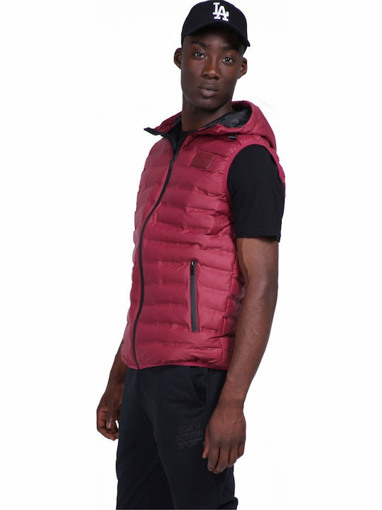 Ärmellos Jacke Puffer Burgundisch