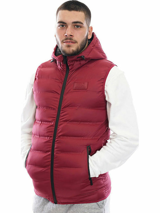 Ärmellos Jacke Puffer Burgundisch