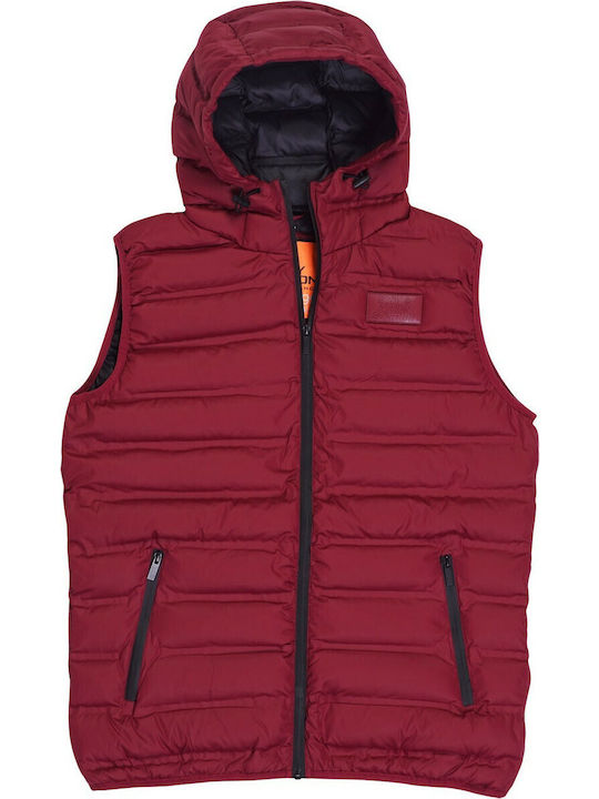 Ärmellos Jacke Puffer Burgundisch