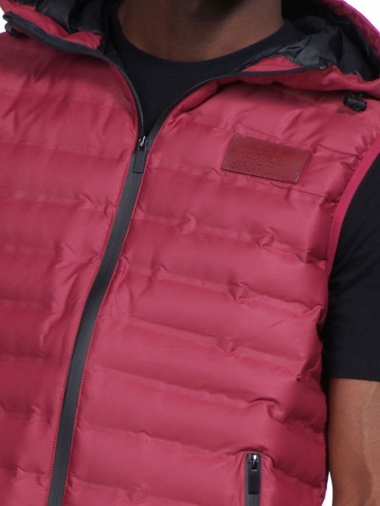 Ärmellos Jacke Puffer Burgundisch