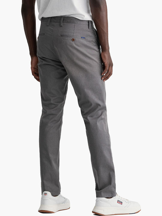 Gant Ανδρικό Παντελόνι Chino Ελαστικό σε Slim Εφαρμογή Γκρι