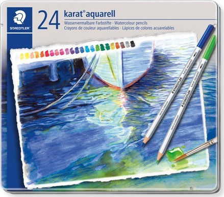 Staedtler Karat Aquarell Farbstift-Set Aquarell in einer Box 24Stück Packung von 1 Verpackungen