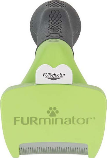FURminator Undercoat Tool Comb Small for Long-Haired Dogs with Razor for Hair Removal Green