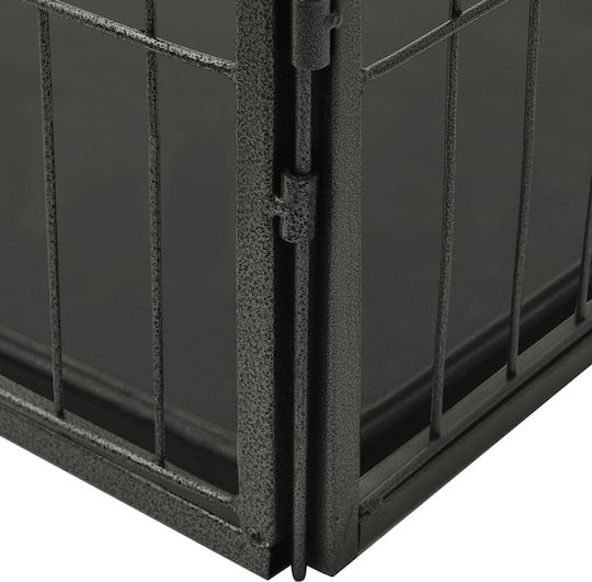 vidaXL Металик Парк За Кучета 93x63x61см Черен