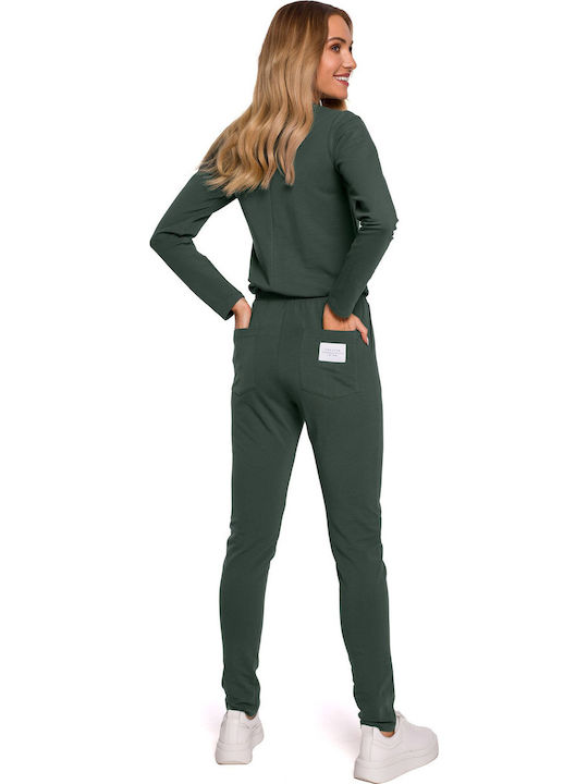 MOE M583 Women's Long-sleeved One-piece Suit Green MOE583