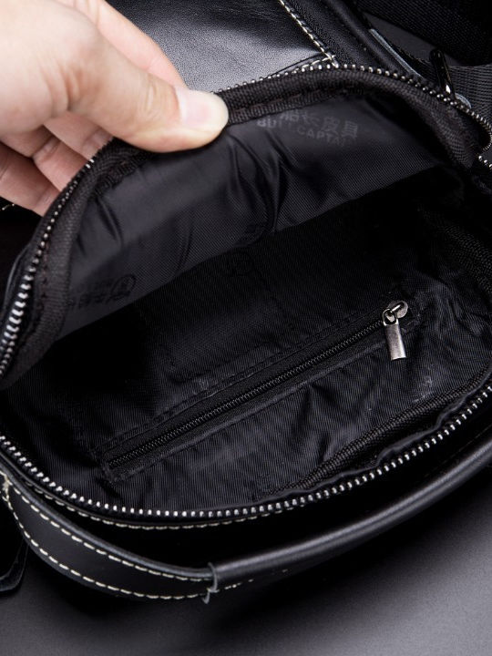 Leather Men's Bag Shoulder / Crossbody Black