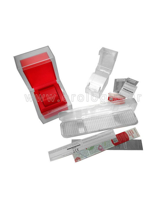 Swatch Ανδρικό Ρολόι 37mm Μπαταρίας με Μαύρο Καουτσούκ Λουράκι