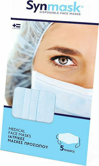 Syndesmos Disposable Face Mask Light Blue 5pcs