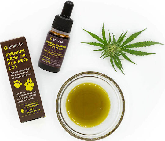 Enecta Premium CBD Oil For Pets Хранителна добавка за кучета в масло 10мл за управление на тревожността и стреса
