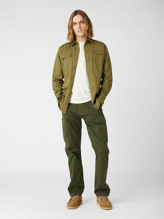 Casey Hose Cargo Elastisch in Normaler Passform Militare Green