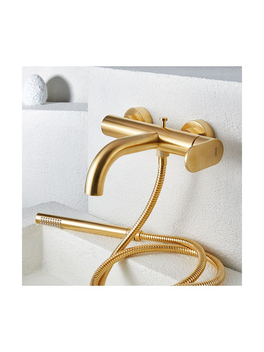 Armando Vicario Slim Mixing Bathtub Shower Faucet Complete Set Gold