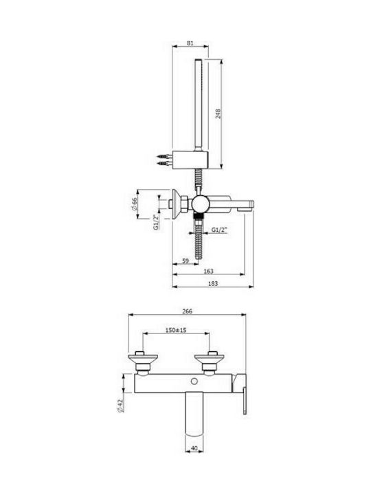 Orabella Glam Mixing Shower Shower Faucet Complete Set Black