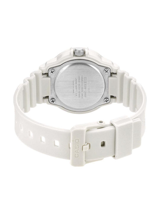 Casio Watch with White Rubber Strap