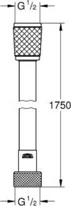 Grohe Relexaflex 1750 Σπιράλ Ντουζ Πλαστικό 175cm Ασημί