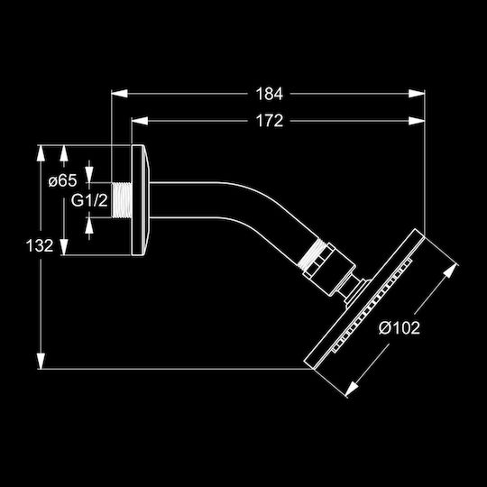 Ideal Standard Idealrain Кръгла Капаче за душ 10см