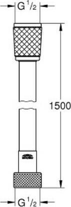 Grohe Plastic Shower Hose Silver Relexaflex 1500 150cm (1/2")