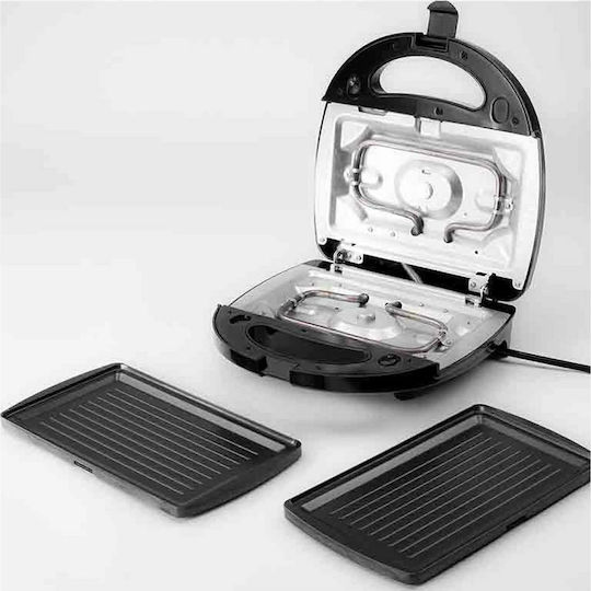 Bormann BHA3100 Sandwich Maker with Removable Plates for for 2 Sandwiches Sandwiches 750W Inox