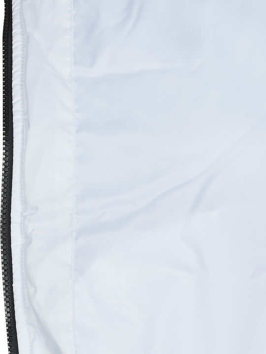 Sportswear Κοντό Γυναικείο Puffer Μπουφάν για Χειμώνα Λευκό