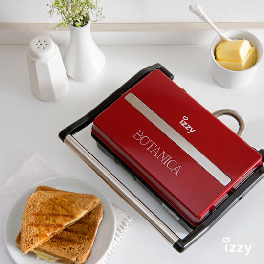 Izzy Panini Botanica IZ-2005 Sandwich Maker for 2 Sandwiches 800W Red