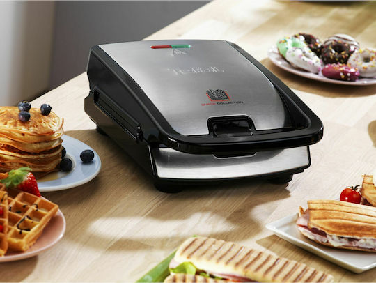 Tefal Snack Collection Τοστιέρα με Αποσπώμενες Πλάκες για 2 Τοστ 700W Inox