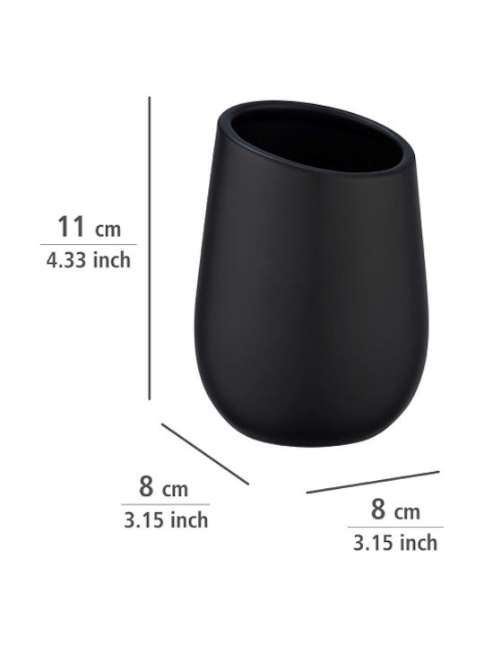 Wenko Badi Ceramic Cup Holder Countertop Black