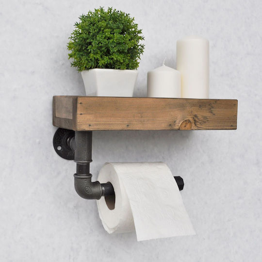 HomeMarkt Wall-mounted Paper Holder Metallic Brown