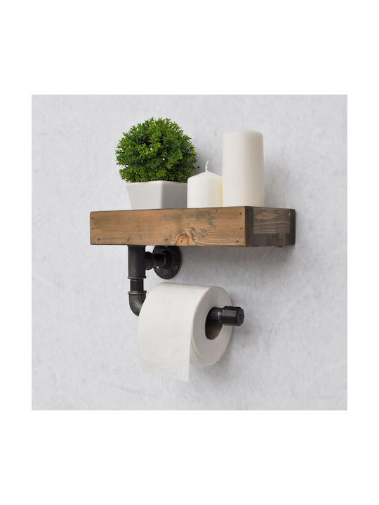 HomeMarkt Wall-mounted Paper Holder Metallic Brown