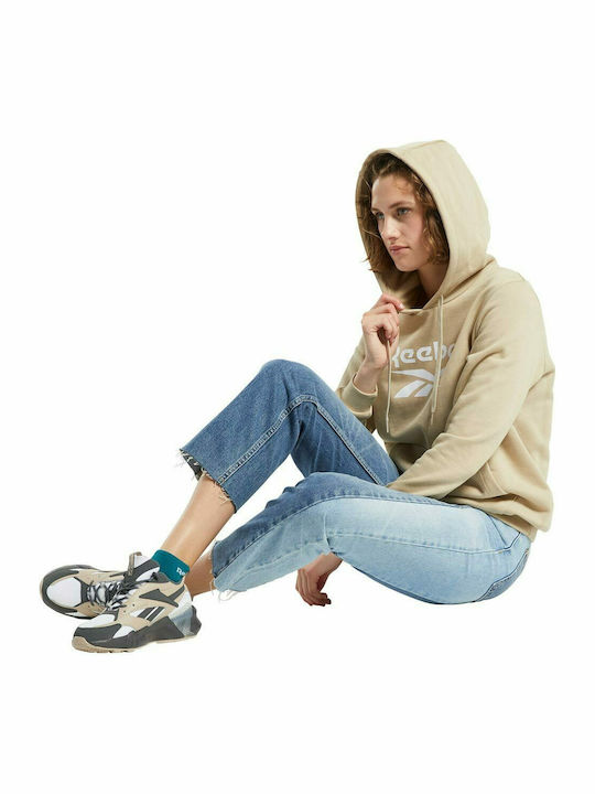 Classics Big Logo Damen Sweatshirt Kapuzen Utility Beige