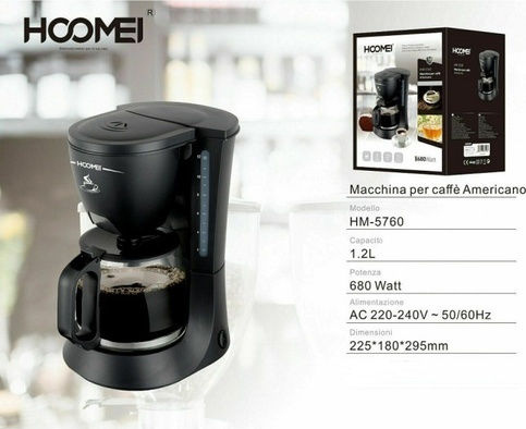 Hoomei Filter Coffee Machine 680W Black