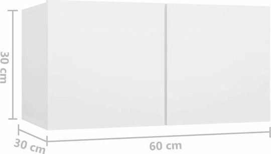 Wohnzimmer TV-Einheit Weiß L180xB30xH150cm