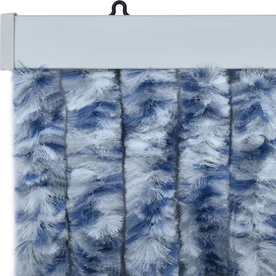 vidaXL Κουρτίνα Πόρτας από Ύφασμα Μπλε-Λευκό 56x200cm 315126