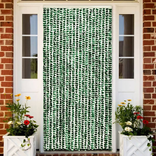 vidaXL Perdea ușă Green-White 56x185cm 325445