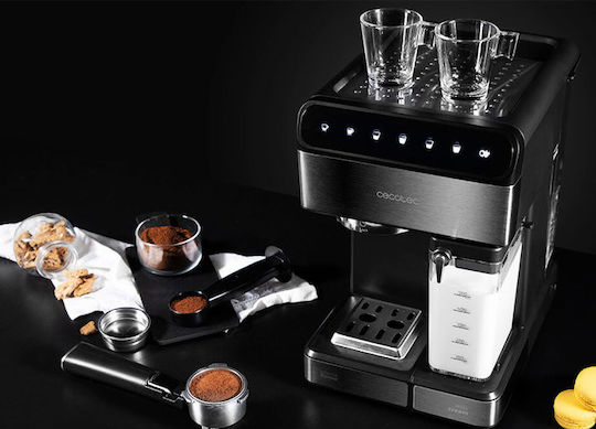 Cecotec Power Instant-ccino 20 Touch Espresso Coffee Machine 1350W Pressure 20bar for Cappuccino Black Series 01558