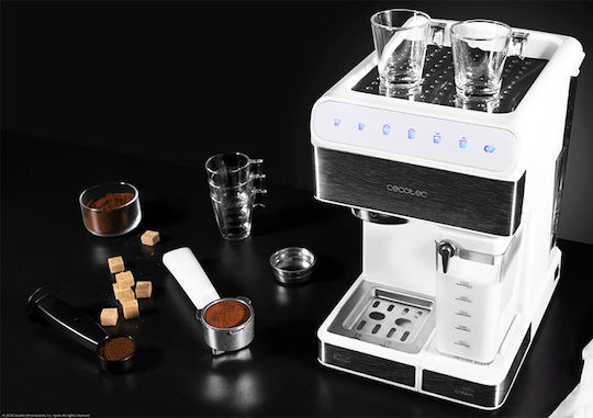 Cecotec Power Instant-ccino 20 Touch Μηχανή Espresso 1350W Πίεσης 20bar για Cappuccino Bianca Series 01557